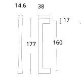 Λαβή Συρόμενης Πόρτας Convex σειρά 1173P-160 σε Χρώμιο