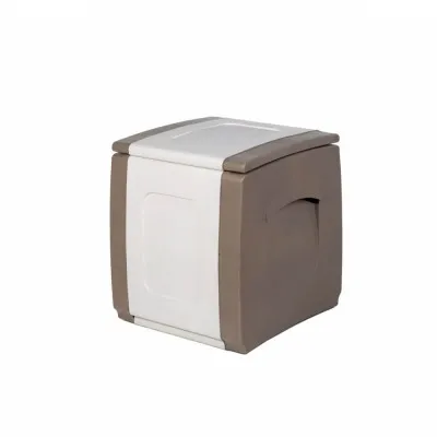 Μπαούλο Πλαστικό COMPACT Μπεζ -Λευκό 0,57 Υ x 0,50 Π x 0,54 Β Χωρητικότητας 100L