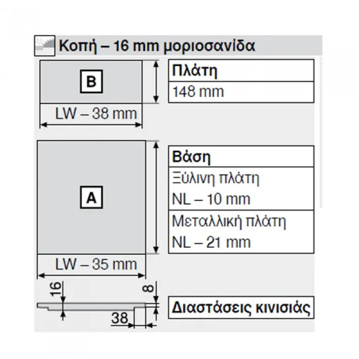 Μεταλλικά Πλαϊνά συρταριού BLUM LEGRABOX -C- με ύψος 19.3cm και Βάθος 50cm σε χρώμα Ανθρακί